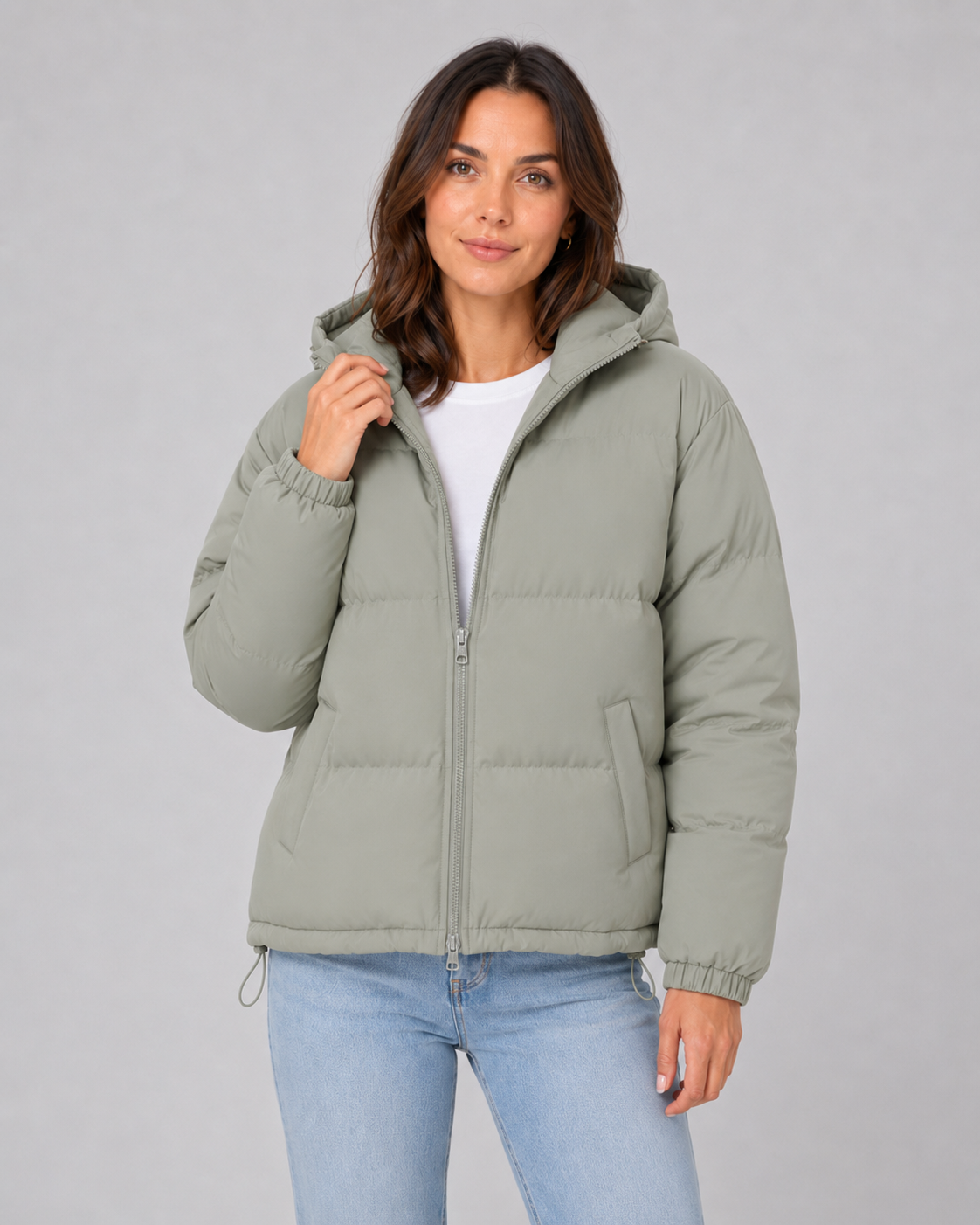 QUILTED HOODED PUFFER JACKET FOR WOMEN