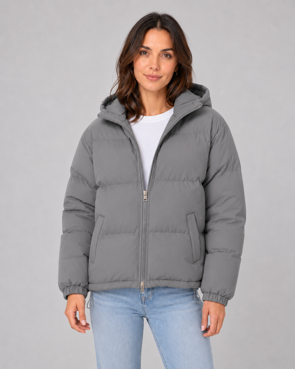 QUILTED HOODED PUFFER JACKET FOR WOMEN