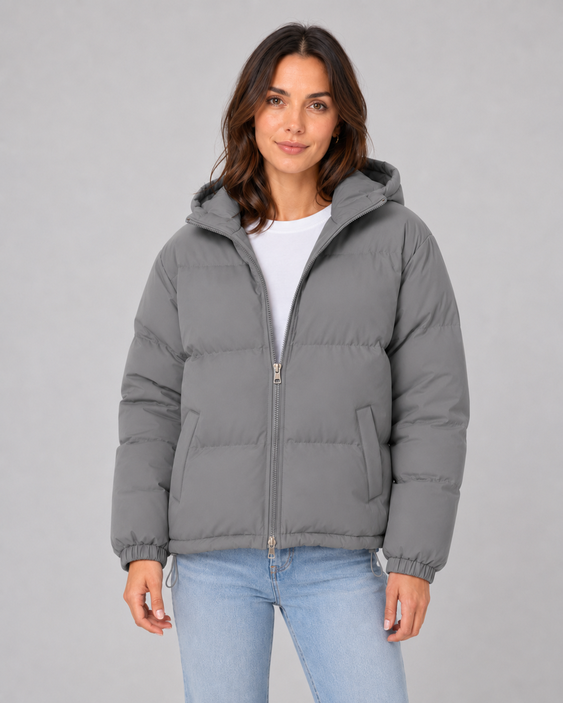 QUILTED HOODED PUFFER JACKET FOR WOMEN