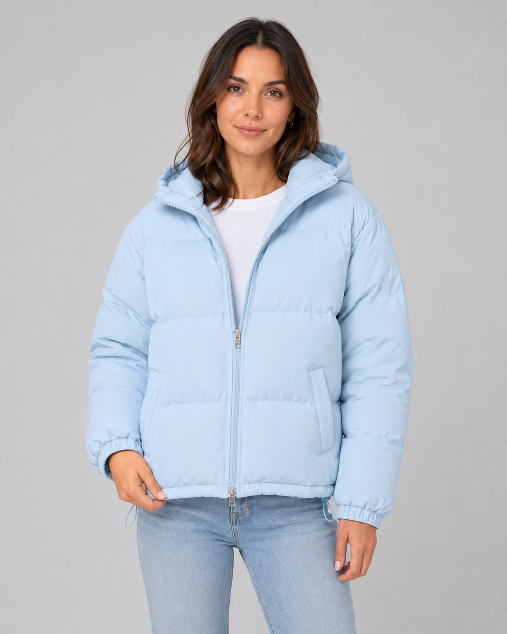 QUILTED HOODED PUFFER JACKET FOR WOMEN