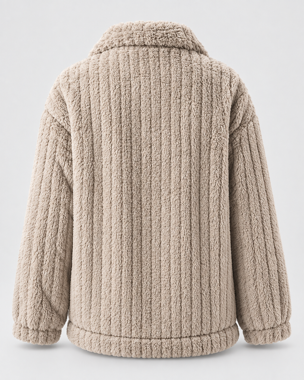 RIBBED COLLAR WINTER JACKET FOR WOMEN